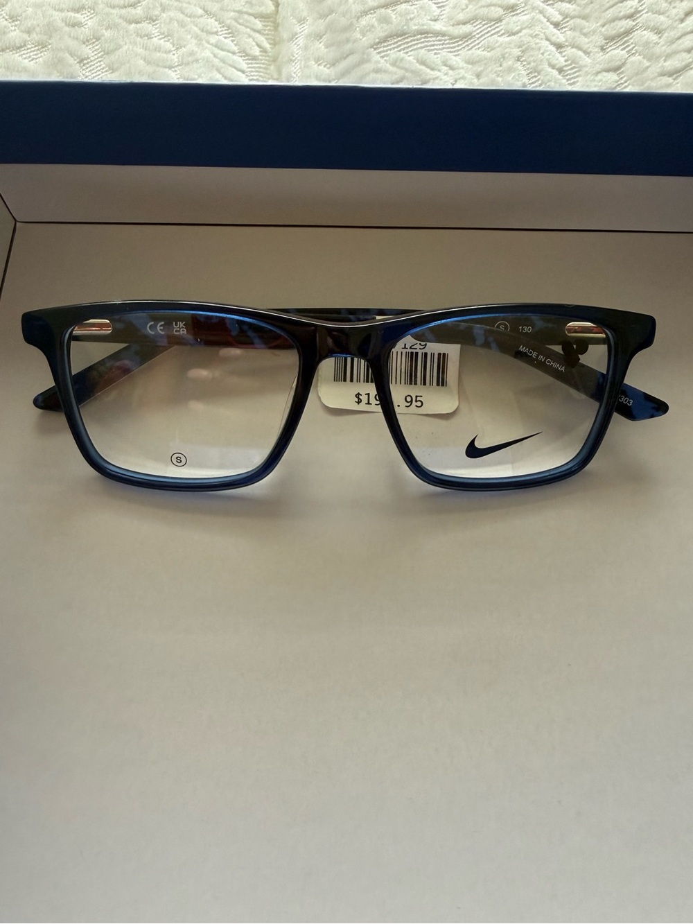Nike kids Rectangular Glasses Frame in Dark Blue